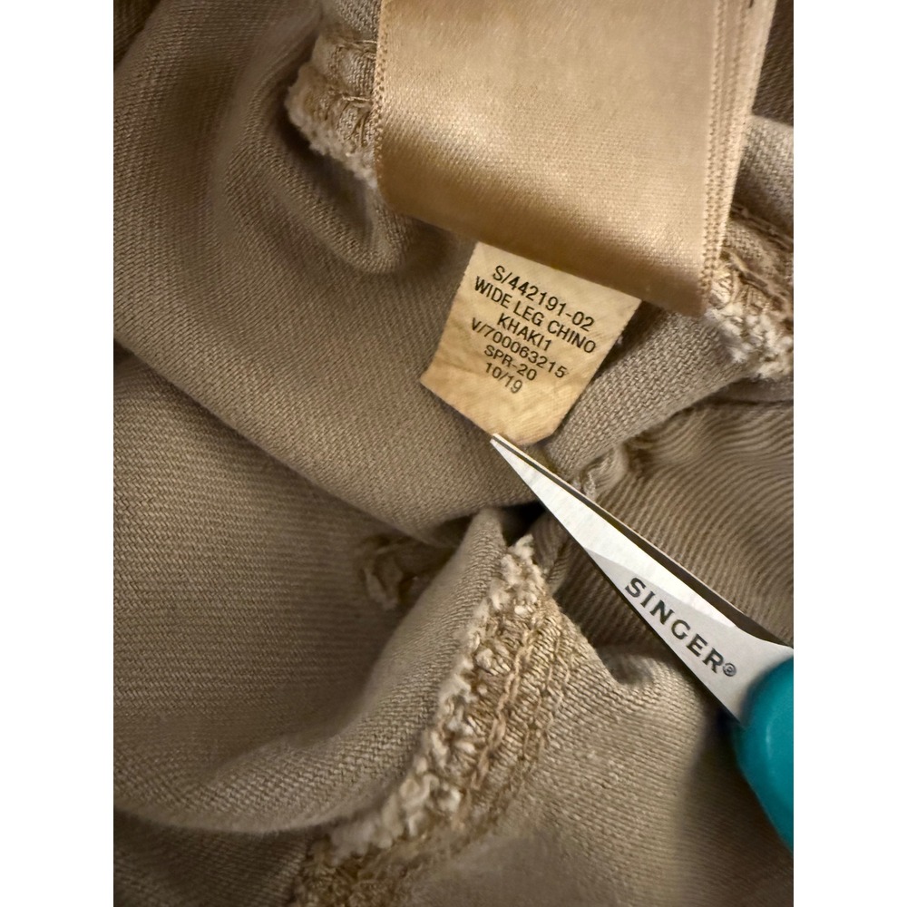 Gap Jeans High-Rise Wide-Leg Crop Womens 14 Tall Tan Distressed Denim Stretch - Picture 7 of 11